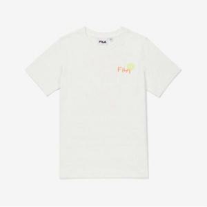 [휠라키즈] 스마일 등판 그래픽 티셔츠 (FK2RSF2207X_OWH)