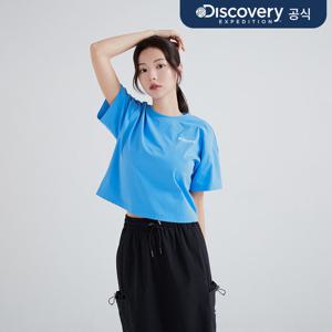 [디스커버리] 우먼스 백그래픽 크롭 반팔티셔츠 (L.Cobalt Blue) DWRS94043-CBL