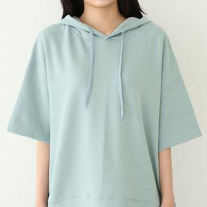 샵앤) 보보 여성 5부 반팔 후드 면 티셔츠 AMI-WSH-3264-베이지
