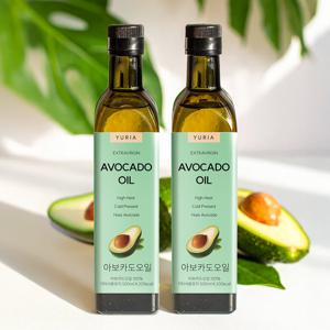 유리아 저온압착 엑스트라버진 아보카도 오일 500ml 2병