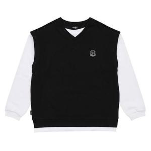 에꼴리에 세이브존03 브이넥 조끼 레이어드티 kyy24A1403-BK
