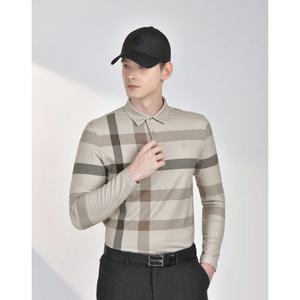 닥스 골프 24FW ONLINE EXCLUSIVE베이지 체크 전판 긴팔 티셔츠 DGTS4D903I2