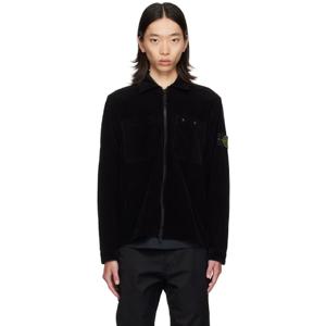 25 FW 스톤아일랜드 남성 블랙 집업 셔츠 242828M192003