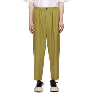 25 FW 마르니 남성 카키 드로우스트링 슬랙스 241379M191013