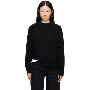 25 FW Loulou de Saison 여성 블랙 호메르 폴로 셔츠 242473F108001