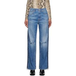 25 FW Stella McCartney 여성 블루 지퍼 데님 진 231471F069005