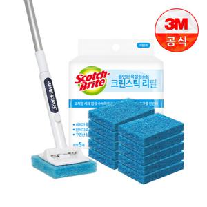 [3M]크린스틱 뉴올인원 욕실청소용 롱핸들+리필 11입