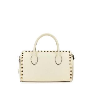 VALENTINO GARAVANI 아이보리 가죽 락스터드 핸드백 3W2B0M40TAG 098