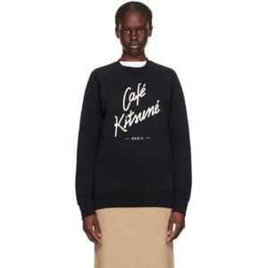 Maison Kitsune 맨투맨 블랙 카페 키츠네 스웨트셔츠 232389F098019