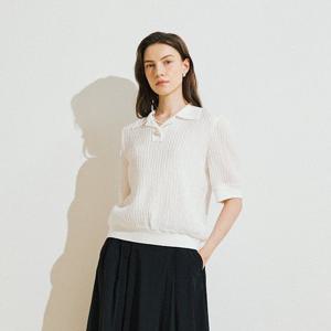 [요하넥스]니트카라 부르종 탑블라우스 J5B5B306