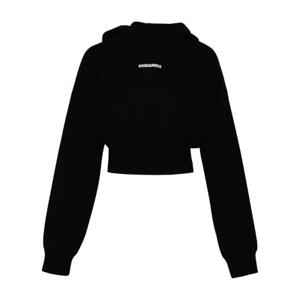 Dsquared2 로고 프린트 크롭 후드티 S75GU0447S25516 900 TP944008334