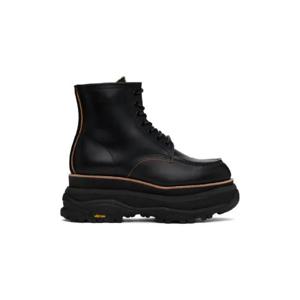 사카이 부츠 블랙 가죽 부츠 241445M255000