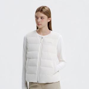N254WDV920 여성 헤론 U넥 경량 구스다운 베스트 CRYSTAL BEIGE