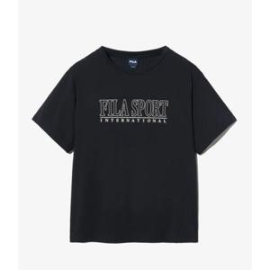 휠라 유니 냉감 인터내셔널 레터링 반팔티 FS2RSH2104X BLK LGY