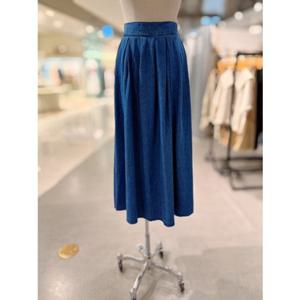 ab.fz 플리츠 데님 뒷밴딩 롱 스커트 (ABXZ4HS32J) US