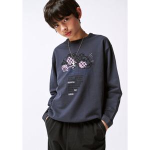 [블루테일]차콜 크롭 맨투맨AZA3TS01CG