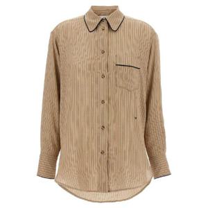 빅토리아베컴   긴팔 셔츠 SS25 1125WSH006013ATOBACCOMIDNIGHT 5631084 Brown