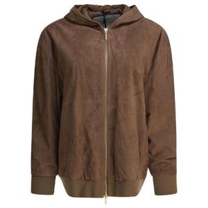 에스 막스마라   여성 가죽 자켓 FW25 2529446011ZENO002 5802819 Brown