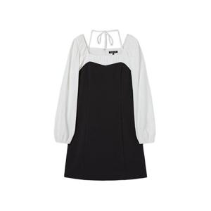 [랩]스퀘어넥 셔링 배색 미니원피스 AR1WO364