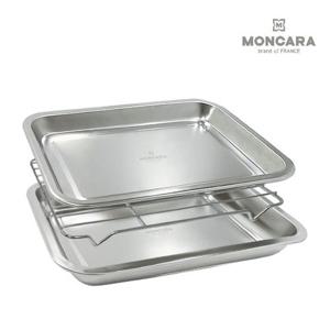 [몽카라][몽카라]몽카라 사각 스테인리스 트레이 특대형 세트(3p