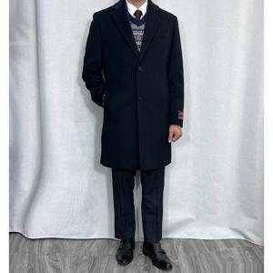 [바쏘옴므]코트 울 캐시미어 혼방 싱글 체스터코트 블랙 Z4CA01-