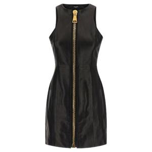 BALMAIN Maxi zip leather dress FF0R5198LD630PA