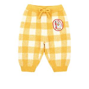 [베베드피노 언더웨어] [BABY] 옐로우 체크 베어 베이비 슈슈 셔닐 팬츠_BU54PK101