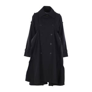 꼼데가르송 블랙 울 블렌드 개버딘 트렌치 코트 TPC007W25 1BLA