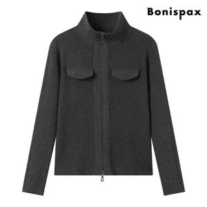 [보니스팍스]골지 하이넥 투웨이 집업 가디건 (XP3CK016L0)