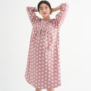 [메이플라워]마이펫핑크 긴팔 순면 여성 빅사이즈 원피스 잠옷