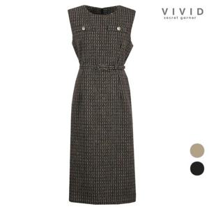[비비드시크릿가너]VIVID 여성 겨울 나시 벨티드 울 원피스