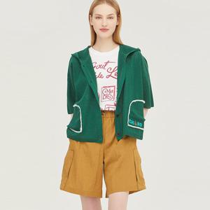 [베네통] 백 자수 후드 반팔 가디건_BAKC71331GN