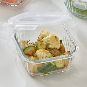 네오플램 웨이브락 내열유리 밀폐용기 투명 정사각 520ml