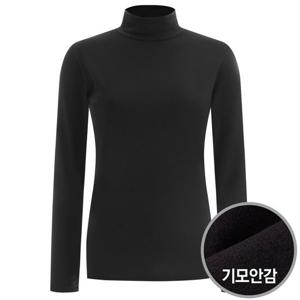 [샵앤]제니 국산 여성 하프넥 기모 데일리 이너 소프트 긴팔 반폴라 티셔츠 DAI-WSH-1736-블랙