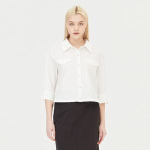 [시슬리] 7부 소매 블루종 블라우스_SAWS83431WH