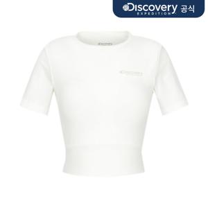[디스커버리] 여성 반팔 크롭 골지 워터탑 (IVORY) DWSW94043-IVS
