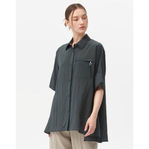 닥스 여성 24SS 클리어런스그레이 스냅여밈 A라인 반팔셔츠 DLSH4B503G3