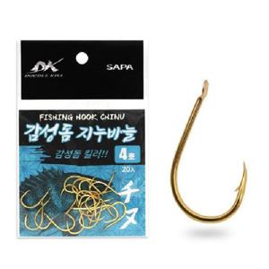 DK 감성돔 지누바늘 4호 골드 20개입 낚시바늘