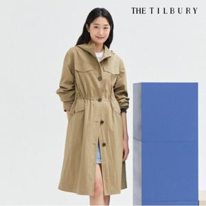 (더틸버리) 스트링 하이넥 후드 트렌치 코트 TP9M0TC01W