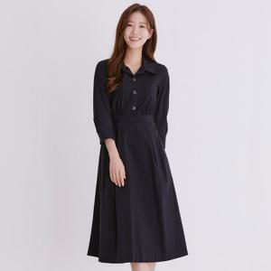 [로엠]셔츠카라 플리츠 원피스(2colors)_RMOWE24R13