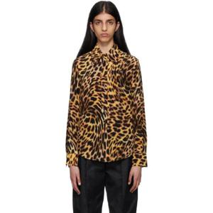 25 FW Stella McCartney 여성 탠 레오파드 프린트 셔츠 222471F109001