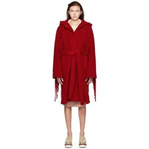 25 FW 스텔라 매카트니 여성 레드 테디 코트 222471F059005