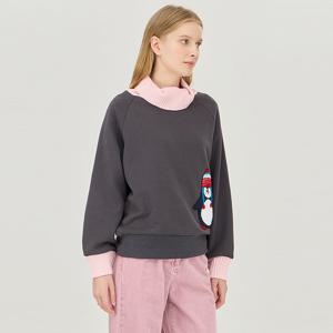 [베네통] 목폴라 배색 펭귄 티셔츠_BATS92461DG