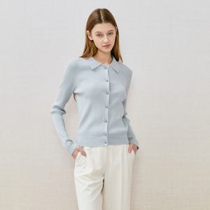 (더아이잗) 슬림핏 골지 칼라 가디건 IR3M1CD821