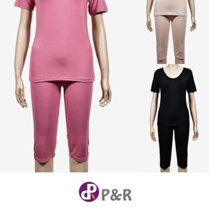 자연섬유 베이직한 디자인 데일리 여성 반팔 상하세트