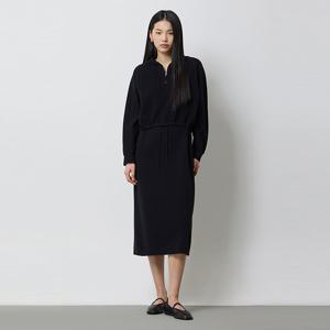 [시슬리] 하프 집업 투피스 니트 원피스_SAKO01511BK