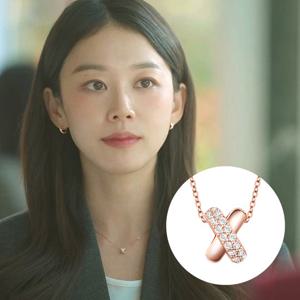 [스톤헨지][김지원, 이주명 착용/스톤헨지] 크로싱 14K 큐빅 목걸이 SA24C29F