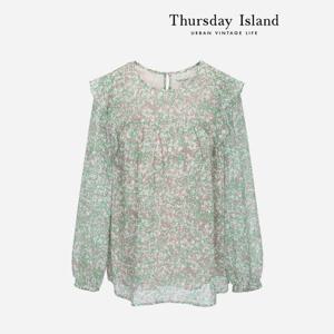 [Thursday Island] 플로럴 프릴 블라우스 (T232MBL535W)