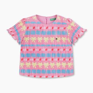 [베네통키즈] 보드레 플리츠 블라우스_QAWS07531PK