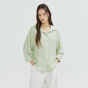 (더틸버리) 스트라이프 7부 셔츠 블라우스 TR4M0BL56W